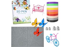 AQTAQ 3D Pen Mat|3D Printing Pen PLA Silk|Silicone Pad Template|3D Pen Template|Finger Protector, 10 Colors 1.75mm Total 50m, Large Silicone Pad, 3D Drawing Templates, for 3D Printing Pen-Grey