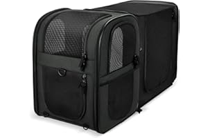 Apollo Walker Expandable Cat Carrier, Dog Carrier, Pet Carrier, Dog Carriers for Small Dogs and Cats, Foldable Backpack(Black Expansion)