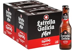 Estrella Galicia Especial Mini - Cerveza Lager Premium, Pack de 24 Botellines x 20 cl, Sabor Ligero y Equilibrado, Galardonada Internacionalmente, 5,5% Volumen de Alcohol