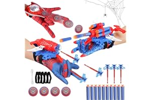 TISMHGKU Set di 3 Spiderm Guanti per Bambino, Launcher Glove Spara Ragnatele, Giochi Spiderm 3 4 5 6 7 Anni, Giocattolo da Polso Cosplay Supereroe, Regalo Compleanno e Feste Bambini (B)