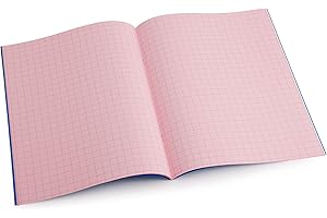 Crossbow Education Dyslexia Tinted Exercise Books - A4-10mm squared - Rose (10 Pack)