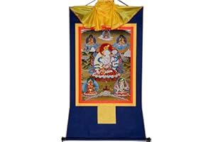 Gandhanra Thangka Tibetano - Tara Bianca Thangka - Arazzo di Buddha a Stampa Dorata per Decorazione Zen, Meditazione, Rilassamento Spirituale e Pace