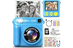 LUVTOY Camara Fotos Infantil Instantanea, 2,4 Pulgada Cámara Instantánea Niños con Tarjeta de 32 GB y Papel de Impresión,1080P Cámara de Fotos Infantil Regalos de Juguete para Niños de 3 a 12 Años
