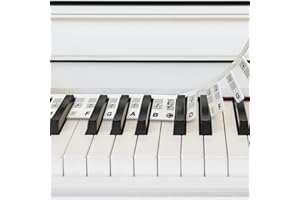 HomeGadget Tastiera del pianoforte rimovibile [ideale per principianti] - Coperture in silicone per 88 tasti - Etichette musicali per l'apprendimento - fornite in una piccola scatola - Colorato
