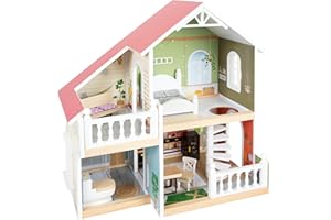 Small Foot Villa in Città, casa delle Bambole in Legno, dai 3 Anni, con Accessori, 12277 varietà terrazza sul Tetto, Aperta Davanti, Multicolore, 49 x 29 x 52 cm