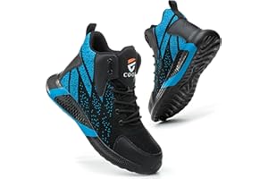 COOU Chaussures de Sécurité Hommes Femme Légère Basket de Securite Montante Respirante Confortable Chaussures de Travail Embout Acier Protection