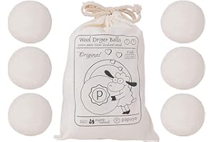 PAPUYA Set Palline per Asciugatrice Gomitolo Xl di Lana Ecologica Ammorbidente Naturale Profumatore di Bucato Ipoallergenico x Pelli Sensibili 1000 usi A+++ Levapelucchi di Animali Domestici Cane Gatto
