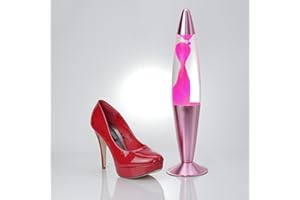 LICHT-ERLEBNISSE Lampada Lava rosa, mini, lampada decorativa, ragazza, sognante, idea regalo Natale, 36 cm, G9 25 W con interruttore a cavo, lampadina inclusa, lampada da tavolo retrò