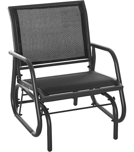 Lot De 2 Fauteuils à Bascule KOMFOTTEU - Tissu Respirant, Dossier Réglable, 150kg - Pour Jardin Et Terrasse