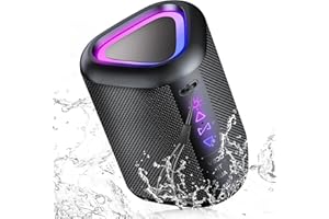 aowoka Bluetooth Speaker, 2025 Portable Wireless Speakers With Led Light, Bluetooth 5.4, 24H Playtime, Enhanced Bass, IPX7 Waterproof, Outdoor Speaker for Travel, Sport, Party, Biking.