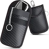 caslord Keyless Go Protection Car Keys, Pack of 2 Mini Faraday Pockets, Carbon Fibre Leather, Keyless Go Protective Case, RFI