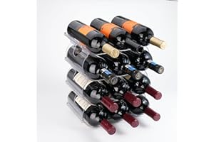 Jarkyfine 4 Niveaux Range Bouteille Empilable per Réfrigérateur Porte-Bouteilles Porte Bouteilles de vin Congélateur Porte Bouteilles Armoire Cuisine Organisateur pour comptoir de Cuisine Cabinet