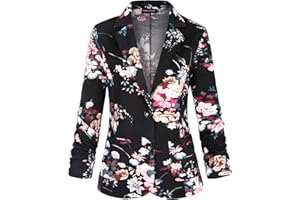 MINTLIMIT Blazer décontracté à manches 3/4 avec poches et boutons pour femme