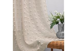 KOUFALL Durchscheinende Vorhänge für Schlafzimmer, Winterdekoration, Boho, Erdton, für Kinderzimmer, Set mit 2 Paneele, 229 cm lang, Khakibraun, Warm Taupe