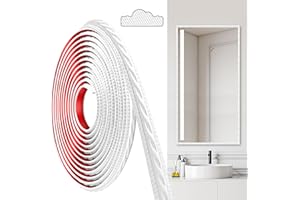 JUNART Moulures en PVC, 600cm×2cm, Autocollantes, Pour Plafonds, Moulures Murales Pour Bordures de Murs, Cadres de Miroirs, Plafonds, Plinthes, Armoires (Blanc)