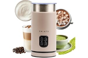 CHiATO MilkPLAY Elektrisk mjölkskaffemaskin och mjölkskummare, 4 i 1, mjölkkokare och mjölkvärmare för kall skum, matcha, kakao och latte macchiato (kräm