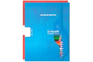 Calligraphe 7551C Un Cahier de Dessin (une Marque de Clairefontaine) - 17x22 cm - 32 Pages Unies Blanches - Papier 90 g - Couverture Carte Recyclée Vernie - Couleur Aléatoire
