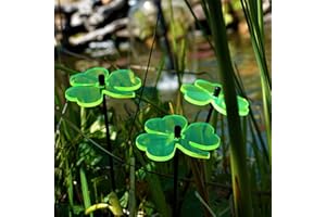 SUN CATCHER GARDEN DECOR Sun Catcher Ornamenti da Giardino Trifoglio 3 Pali Decorativi 25 cm di Altezza Accessorio da Giardino all'Aperto Regalo per Giardinieri, Colour:Fluorescent Green