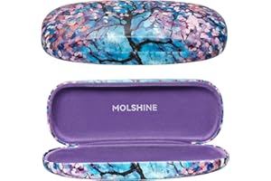 MOLSHINE twarda skorupa PU skórzany futerał na okulary, podróżny przenośny futerał na okulary dla mężczyzn kobiety dziewczyna praca nauka podróży