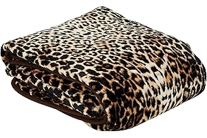 Gözze - Erstklassige Kuscheldecke, Cashmere Feeling, Hohes Stoffgewicht 500 g/m², 150 x 200 cm - Leopard, Braun