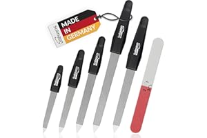 marQus Saphir Nagelfeilen Set - Hochwertiges SIX-Pack aus Solingen, grobe und feine Seite, 9 bis 17.6 cm Länge - Professionelle Saphierfeilen für perfekte Nagelpflege inkl Polierfeile made in Germany