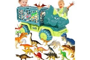 POPOYU Dinosaurie lastbilsleksak, Triceratops billeksak, Jurassic Dinosaur Set för pojkar och flickor, present till pojkar och flickor