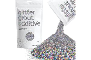 HEMWAY Glitzer für Fugenmörtel Gunmetal-Grau holografischer Zusatzstoff für Fliesenmörtel Badezimmer glitzernder Saum 100 g