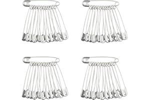 THE BEAD SHOP Spille di sicurezza da 45 mm, confezione da 48, nichelate, vestiti, arti e mestieri, cucitura, orlatura, tessuto, abbigliamento per bambini