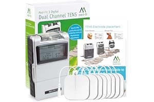 ‎MED-FIT Med-Fit 3 Digitales Zweikanal-TENS-Gerät für schnelle und effektive Schmerzlinderung – Nervenstimulator für Rücken-, Knie-, Muskel- und Gelenkschmerzen – großes Display und genaue Steuerung