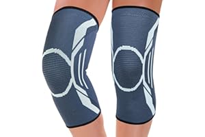 TOVIKI Rodilleras Deportivas, 2 Pieza Rodilleras de Compresión para Hombre y Mujer, Rodilleras Finas Antideslizantes para Artritis, Tendinitis, Voleibol, Correr (Azul, M)