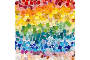 MINMEX 500g Mosaic Tiles for Crafts, Glue Down Irregular Tiny Mosaic Glass Pieces, Colourful Craft Supplies for Handmade DIY Art Projects, Bathroom Home Decoration, Photo Frame,Vase,Mirrors (Multi-Full Mix)