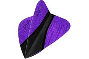 DARTS CORNER Harrows Retina-X Pack de 5 juegos de 15 plumas para dardos, tipo kite, tamaño de 100 micras, muy resistentes, color morado