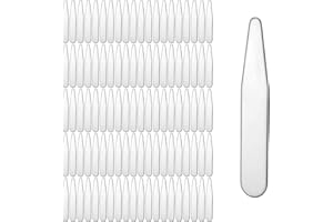 CRLLDPM 100 Piezas Refuerzo de Huesos de Plástico de Cuello Blanco, Ballenas Camisas, Ballenas de Cuello de Camisa,Varillas de Plástico para Cuello para Hombre, para Cuello de Camisa
