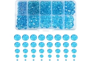 TOAOB THE ONE AND ONLY BABY TOAOB 1000 Pezzi Perline di Vetro di Cristallo Sfaccettato 2mm a 10 mm Blu Perle Cristallo Ceco Rondella per Braccialetti Bigiotteria Gioielli Fai da Te Collane
