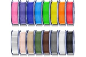 ‎SUNLU SUNLU PLA Filament 16 Color Bundle Multicolor, PLA 3D Drucker Filament 1.75mm, Geeignet für Mehrfarbendruck, Einzeln Vakuumverpackt, 0.25KG pro Spule, 4KG Insgesamt, 16 Pack.