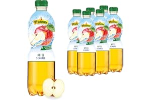 ‎PFANNER Pfanner Apfelschorle (6 x 0,5 l) – aus 55% Fruchtgehalt mit Kohlensäure - Fruchtgetränk ohne Zuckerzusatz - Schorle im Vorratspack