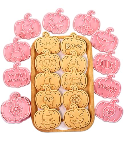 Lot De 8 Emporte-pièces Halloween - Formes Citrouille, Fantôme, Chauve-souris... - En Plastique Alimentaire Réutilisable