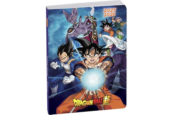 Exacompta 184462E - Agenda journalier Forum Dragon Ball S - 12 x 17 cm - Août 2025 à juillet 2026 - Visuel bleu