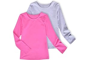 Sunny Fashion 2 Packs Chicas Parte Superior Camiseta Manga Larga Gris Rosa Uniforme Escolar 4-10 años