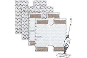 JORAIR Steam Mop Replacement Pads Compatible with Shark S6001UK S6003UK S6005UK Klik n' Flip Steam Cleaner, 4 Pack Machine Washable Cleaning Pads Pocket Mop