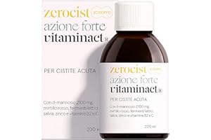 VITAMINACT Cistite Cronica - d mannosio Puro - mirtillo rosso- Lactobacillus- per Infezioni Vie Urinarie, Dolori, Candida. con Salvia, Vitamine C, B2 e Zinco