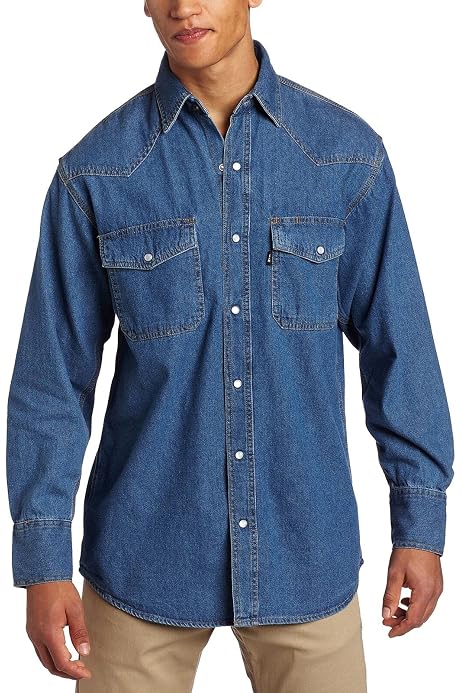 Long Sleeve Washed Denim Shirt Big/Tall 