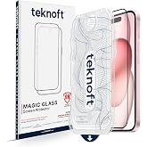 Easy Installation Kit for Teknoft iPhone 15 Extra Reinforced Full Protection Under Glass That Leaves Absolutely No Dust When Installing