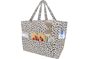 AUNGKWANG Strandtasche, Familie Groß Badetasche, Strandtasche mit Reißverschluss Shopper Damen Groß Badetasche, für Strand Urlaub Reisen