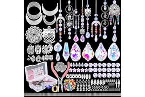 JYNTERPLAY 410 Stück Sonnenfänger Kristall Bastelset Erwachsene Eulen DIY Basteln Suncatcher Fenster Windspiel Fensterdeko Anhänger Lichtfänger Prisma für Zuhause Büro Garten Weihnachten Tag Hochzeit Deko