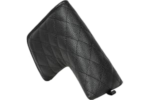 BIG TEETH Golf Putter Head Cover Magnetic Closure Golf Club Protector Fit for Scotty Taylormade Odyssey Simple Black/white Pu Leather