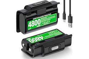 HASACOOL Akku für Xbox Controller, 2 x 4800mWh Wiederaufladbare Akku für Xbox Series X Controller mit 4 Batterie Abdeckung für X-Series X/S/X-One/One S/X/Elite Controller, Play and Charge Kit