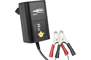 ANSMANN ALCS 2 - 12A Chargeur pour batteries au plomb (1 pce) – Station de recharge pour batteries de voiture, moto, bateau, tondeuse de jardin, etc. – Chargeur 2V à 12V livré avec 2 pinces croco