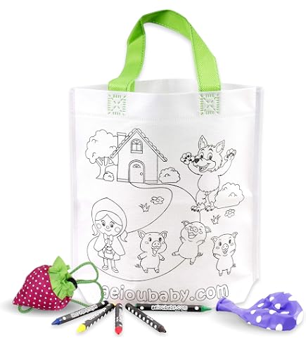 28 Piezas – 14 Bolsas De Tela Para Pintar Y 14 Crayones Apilables De 7 Colores, Ideal Para Fiestas Infantiles