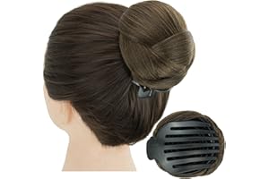 IMISSU Chignon intrecciato ballerino capelli ciambella posticci scrunchie artiglio capelli chignon updo per la festa di nozze (M5 Mescolare Marrone)